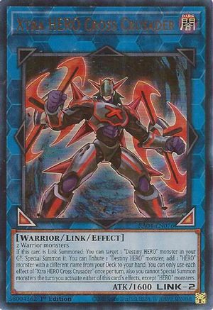 Xtra HERO Cross Crusader (UR) Quarter Century Stampede RA04-EN076 Near Mint Ultra Rare English 1st Edition