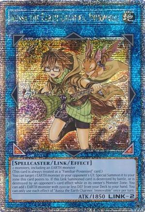 Aussa the Earth Charmer, Immovable (Quarter Century Secret Rare) Quarter Century Stampede RA04-EN078 Near Mint Quarter Century Secret Rare English 1st Edition