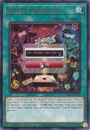 Secret Password (UR) Quarter Century Stampede RA04-EN095 Near Mint Ultra Rare English 1st Edition