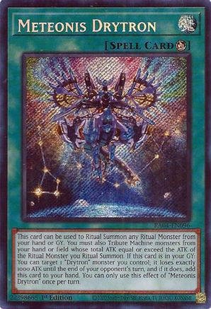Meteonis Drytron (Secret Rare) Quarter Century Stampede RA04-EN096 Near Mint Secret Rare English 1st Edition