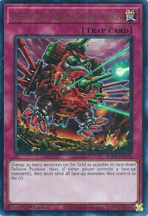 Destructive Daruma Karma Cannon (UR) Quarter Century Stampede RA04-EN103 Near Mint Ultra Rare English 1st Edition