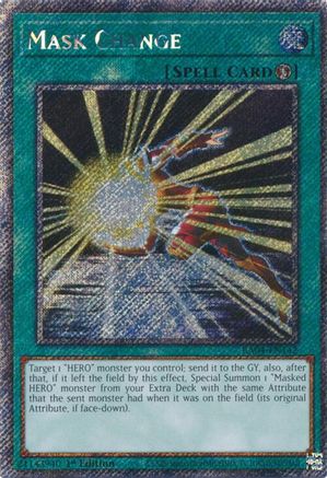 Mask Change (Platinum Secret Rare) Quarter Century Stampede RA04-EN142 Near Mint Platinum Secret Rare English 1st Edition