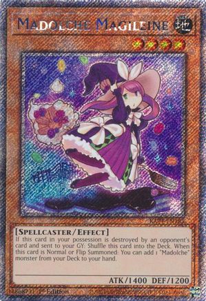 Madolche Magileine RA04-EN185 Quarter Century Stampede 1st Edition Platinum Secret Rare Near Mint  English