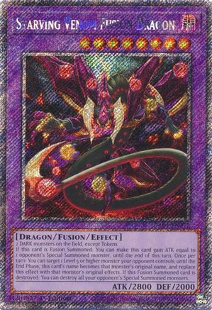 Starving Venom Fusion Dragon RA04-EN272 Quarter Century Stampede 1st Edition Platinum Secret Rare Near Mint  English