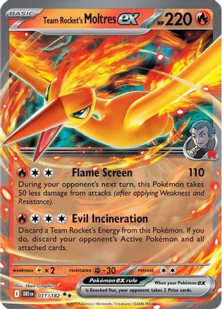 Team Rocket's Moltres ex SV10: Destined Rivals 031/182 Near Mint Double Rare English Holofoil