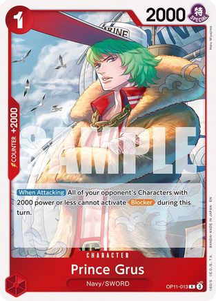 Prince Grus OP11-013 A Fist of Divine Speed Rare Foil Near Mint  English