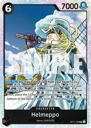 Helmeppo A Fist of Divine Speed OP11-092 Near Mint Super Rare Foil English