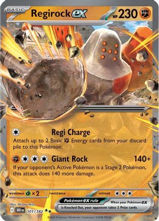 Regirock ex 101/182 Destined Rivals Double Rare (RR) Near Mint  English
