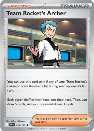 Team Rocket's Archer 170/182 Destined Rivals Reverse Holo Near Mint  English
