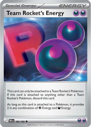 Team Rocket's Energy 182/182 Destined Rivals Reverse Holo Near Mint  English