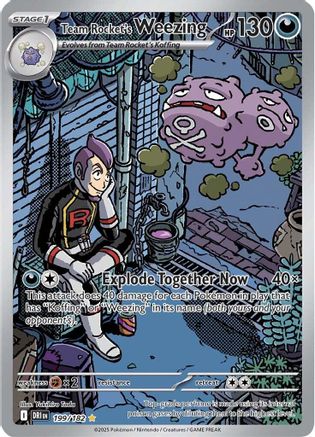 Team Rocket's Weezing - 199/182 SV10: Destined Rivals 199/182 Near Mint Illustration Rare English Holofoil