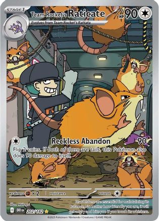 Team Rocket's Raticate 202/182 Destined Rivals Illustration Rare Near Mint  English