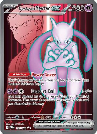 Team Rocket's Mewtwo ex 213/182 Destined Rivals Ultra Rare Near Mint  English