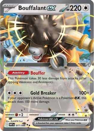 Bouffalant ex 077/086 White Flare Double Rare (RR) Near Mint  English