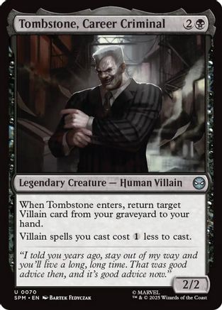 Tombstone, Career Criminal #70 Marvel's Spider-Man Uncommon Foil Near Mint  English