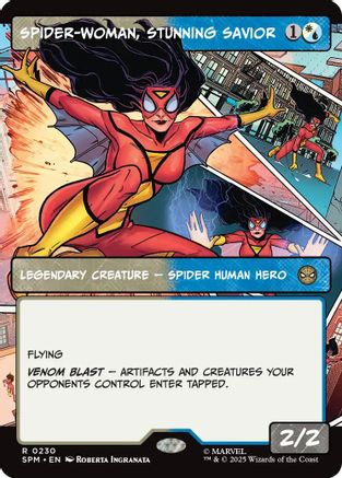 Spider-Woman, Stunning Savior (Borderless) #230 Marvel's Spider-Man Rare Foil Near Mint  English