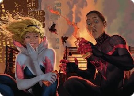 Heroes' Hangout Art Card #14 Marvel's Spider-Man Art Series Special Near Mint  English