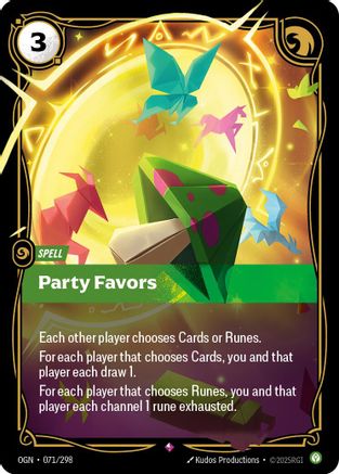Party Favors 071/298 Riftbound Origins Rare Near Mint  English