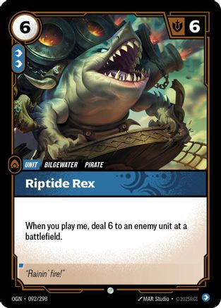 Riptide Rex 092/298 Riftbound Origins Common Foil Near Mint  English