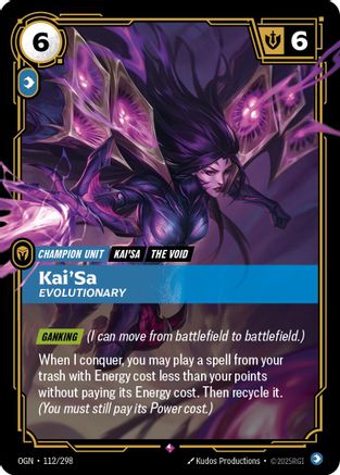 Kai'Sa - Evolutionary 112/298 Riftbound Origins Rare Near Mint  English