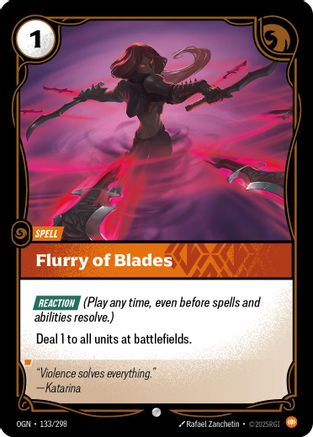 Flurry of Blades 133/298 Riftbound Origins Common Near Mint  English