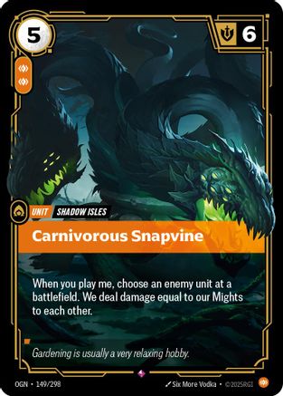 Carnivorous Snapvine 149/298 Riftbound Origins Rare Near Mint  English