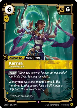 Karma - Channeler 235/298 Riftbound Origins Rare Near Mint  English