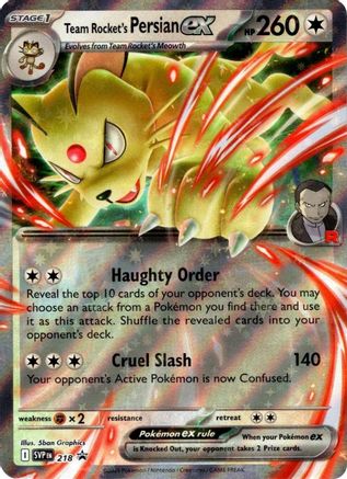 Team Rocket's Persian ex 218 SV Black Star Promos Promo Near Mint  English