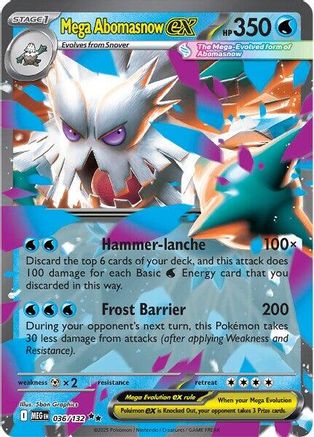 Mega Abomasnow ex 036/132 Mega Evolution Base Set Double Rare (RR) Near Mint  English