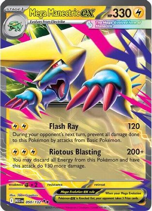 Mega Manectric ex 050/132 Mega Evolution Base Set Double Rare (RR) Near Mint  English