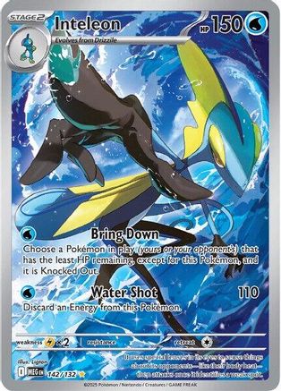 Inteleon 142/132 Mega Evolution Base Set Illustration Rare Near Mint  English