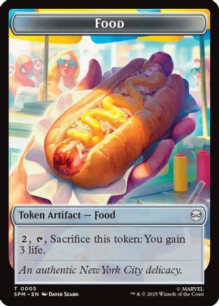 Food // Robot Double-Sided Token 5 // 6 Marvel's Spider-Man Token Foil Near Mint  English
