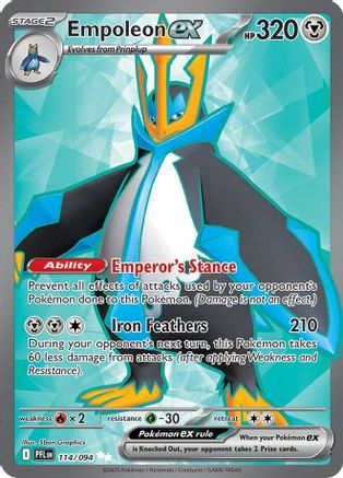 Empoleon ex 114/094 Phantasmal Flames Ultra Rare Near Mint  English
