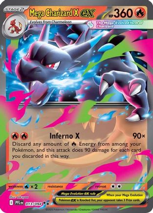 Mega Charizard X ex 013/094 Phantasmal Flames Double Rare (RR) Near Mint  English