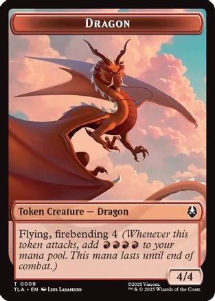 Dragon // Food Double-Sided Token 9 // 19 Avatar The Last Airbender Token Foil Near Mint  English