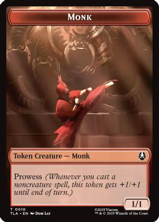 Monk // Food Double-Sided Token 10 // 21 Avatar The Last Airbender Token Foil Near Mint  English