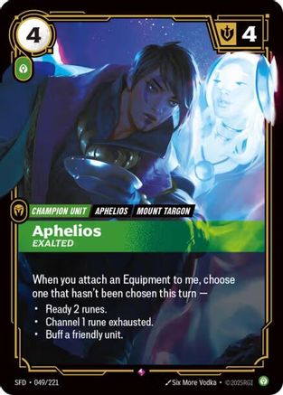 Aphelios - Exalted 049/221 Spiritforged Rare Near Mint  English