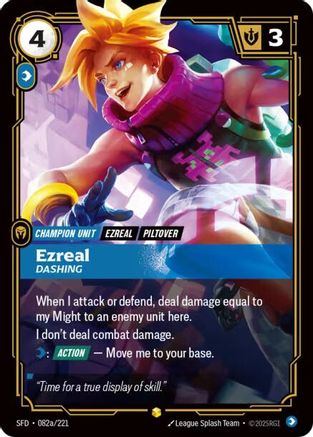 Ezreal - Dashing (Alternate Art) 082a/221 Spiritforged Showcase Near Mint  English