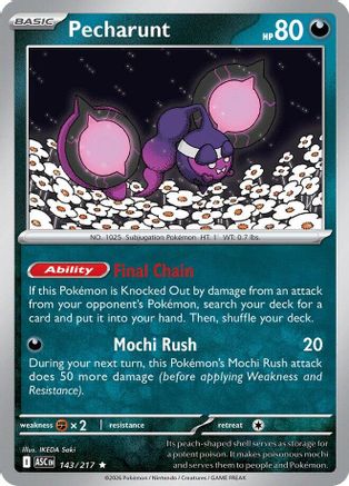 Pecharunt 143/217 Ascended Heroes Holo Rare Near Mint  English
