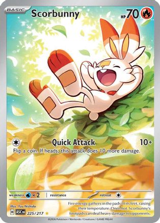 Scorbunny 225/217 Ascended Heroes Illustration Rare Near Mint  English