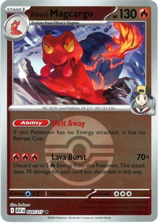 Ethan's Magcargo (Poke Ball) 024/217 Ascended Heroes Reverse Holo Near Mint  English