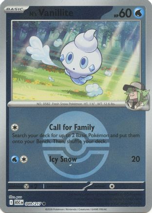 N's Vanillite (Poke Ball) 049/217 Ascended Heroes Reverse Holo Near Mint  English
