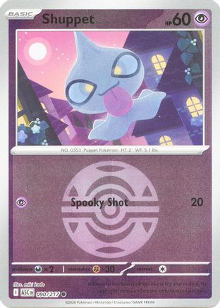 Shuppet (Dusk Ball) 090/217 Ascended Heroes Reverse Holo Near Mint  English