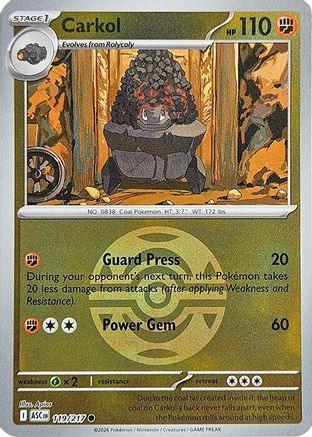 Carkol (Dusk Ball) 119/217 Ascended Heroes Reverse Holo Near Mint  English