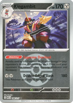 Kingambit (Quick Ball) 148/217 Ascended Heroes Reverse Holo Near Mint  English