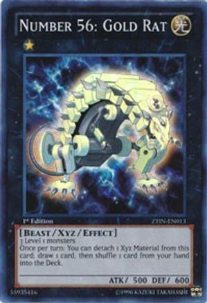 Number 56: Gold Rat ZTIN-EN013 2013 Zexal Collection Tin 1st Edition Super Rare Near Mint  English