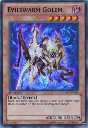 Evilswarm Golem Hidden Arsenal 7: Knight of Stars HA07-EN053 Near Mint Super Rare English 1st Edition