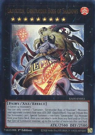 Laevatein, Generaider Boss of Shadows (Ultra Rare) RA05-EN051 Rarity Collection 5 1st Edition Ultra Rare Near Mint  English