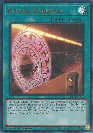 Special Schedule (Ultra Rare) RA05-EN060 Rarity Collection 5 1st Edition Ultra Rare Near Mint  English
