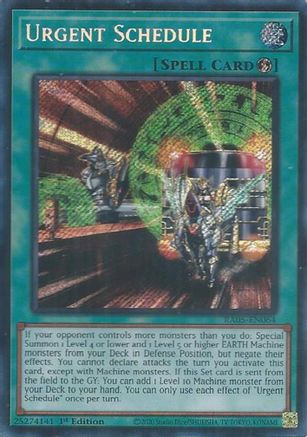 Urgent Schedule RA05-EN064 Rarity Collection 5 1st Edition Secret Rare   English